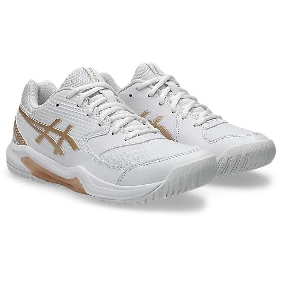 Asics Gel-Dedicate 8 Women's Pickleball Shoes - White/Champagne - Image 2