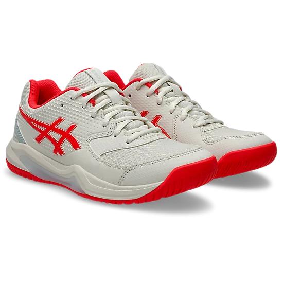 Asics Gel-Dedicate 8 Women's Pickleball Shoes - Cream/Flash Red - Image 2