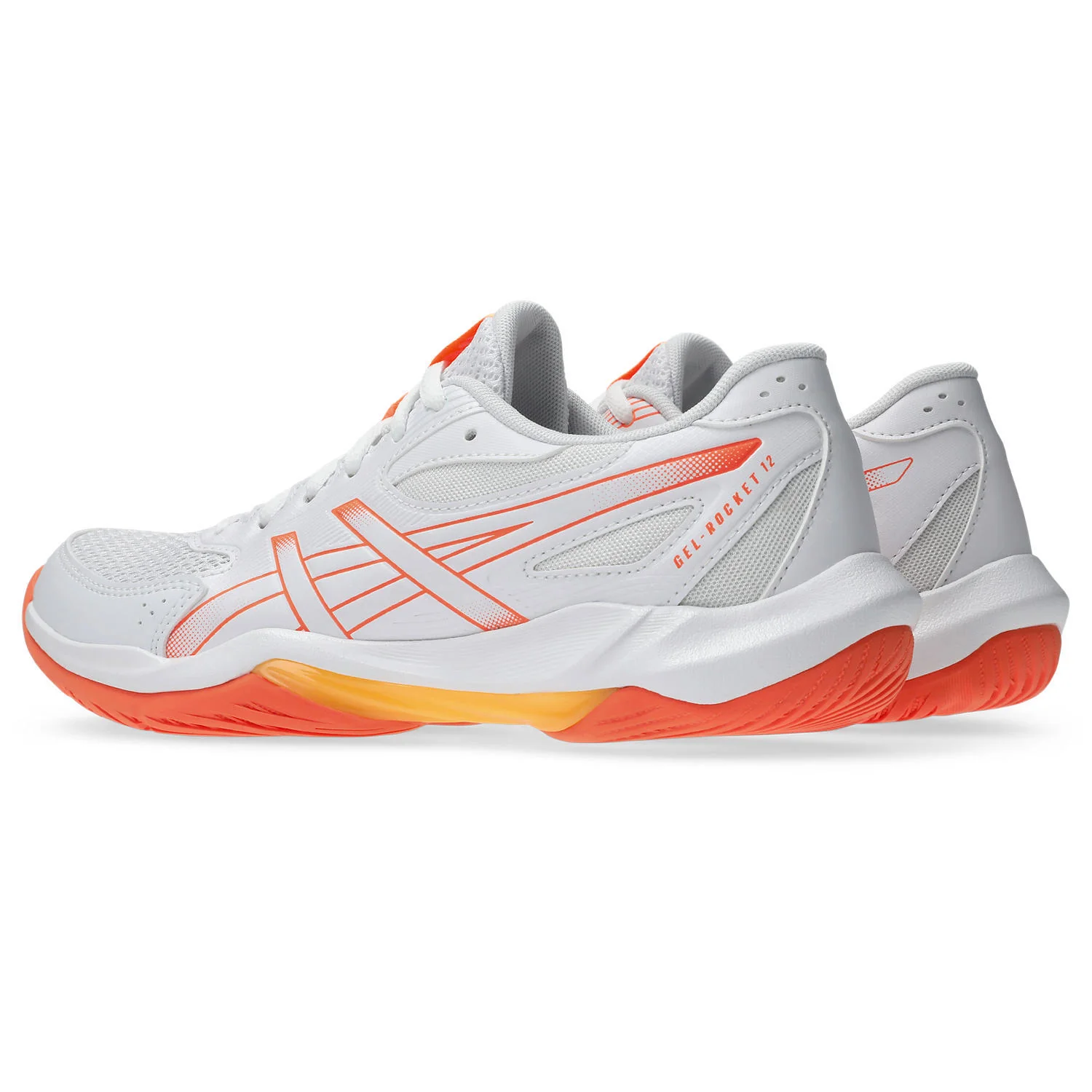 Asics Gel-Rocket 12 Women's Court Shoes - White/Vivid Coral - Image 4