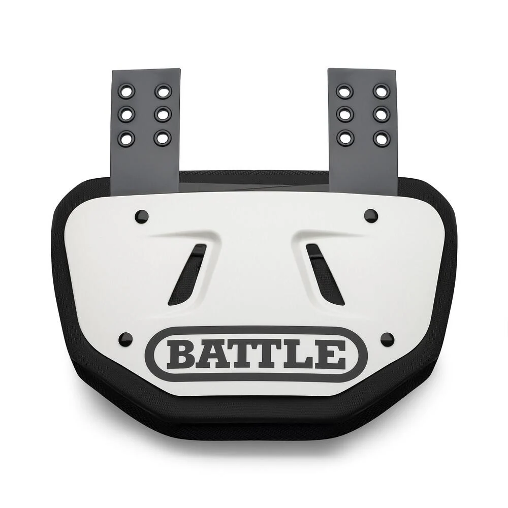 Battle Sports Adult Football Back Plate - White/Black - Image 2