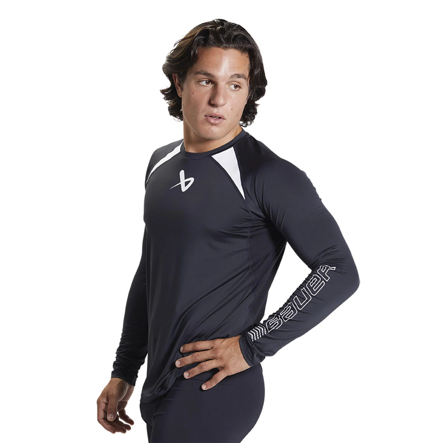 Bauer Performance Long Sleeve Senior Baselayer Top - Black - Image 2