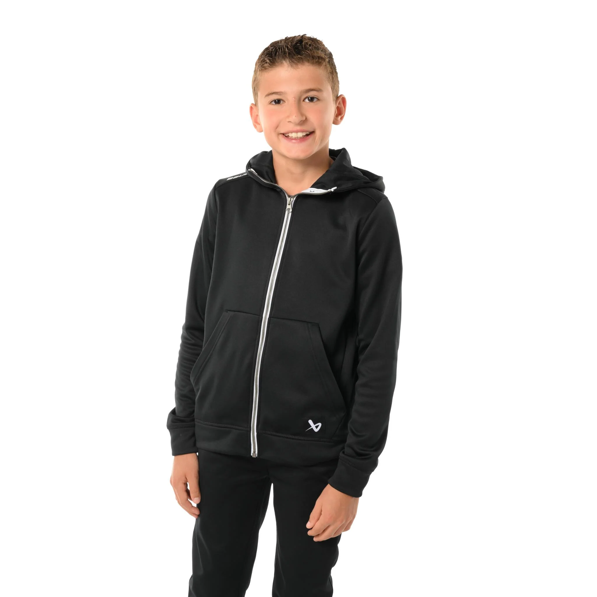 Bauer Team Fleece Zip Youth Hoodie - Black - Image 2