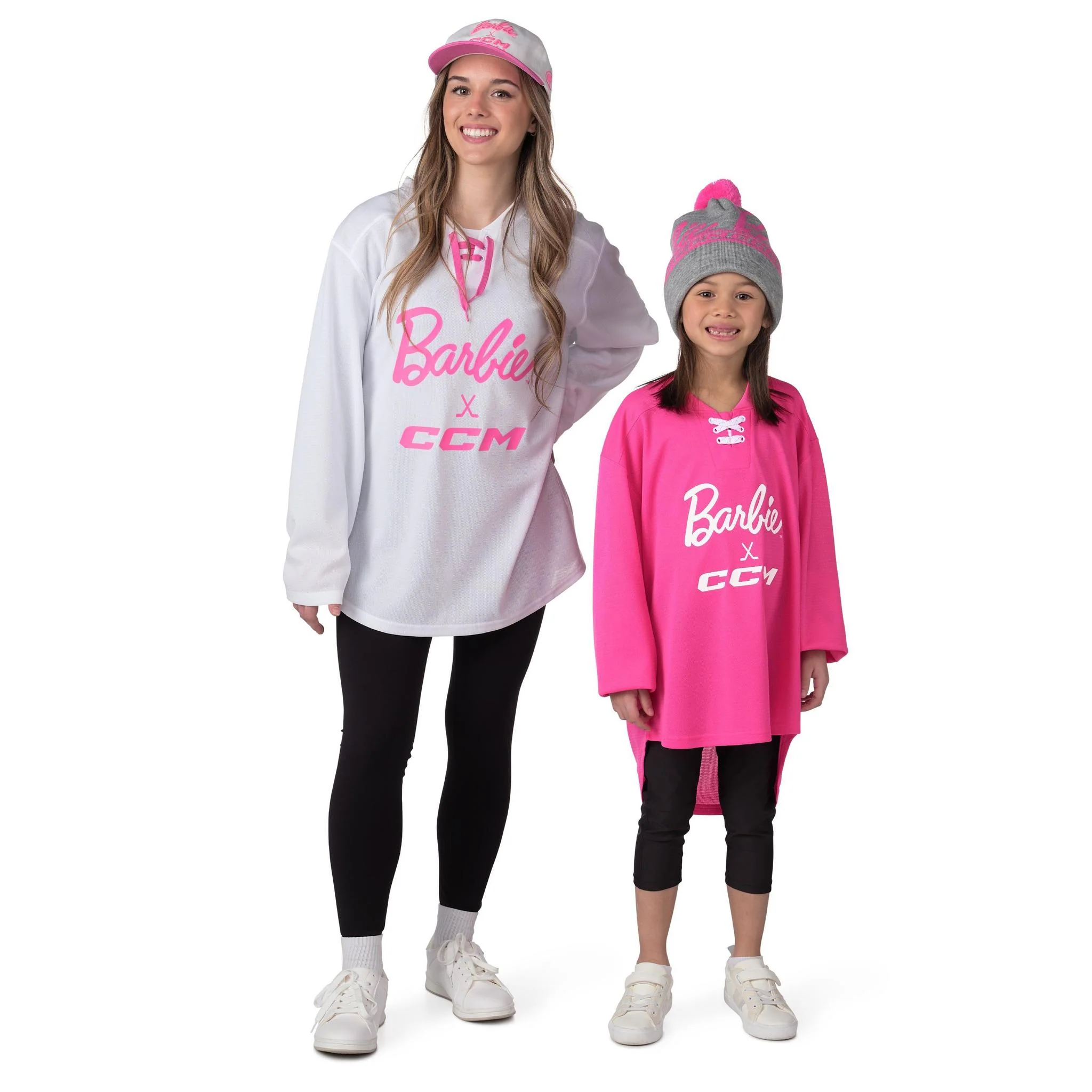 Barbie™ x CCM Grey Embroidered Pom Knit Youth Hat - Image 3