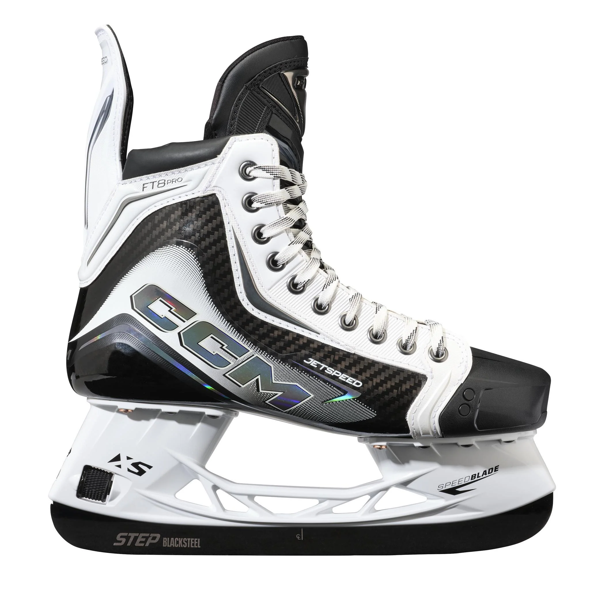 CCM JetSpeed FT8 Pro White Edition Intermediate Hockey Skates (2025)