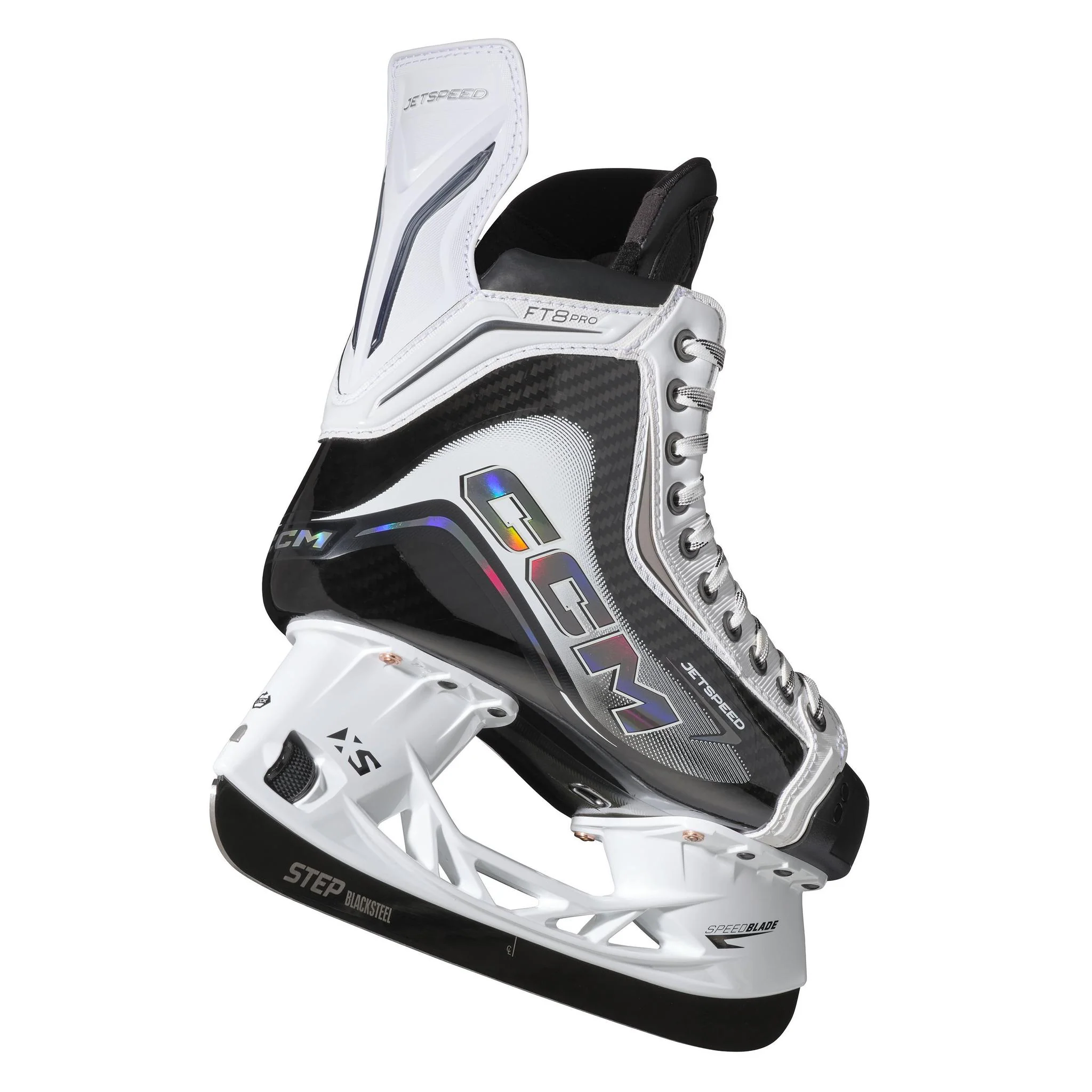 CCM JetSpeed FT8 Pro White Edition Intermediate Hockey Skates (2025) - Image 2
