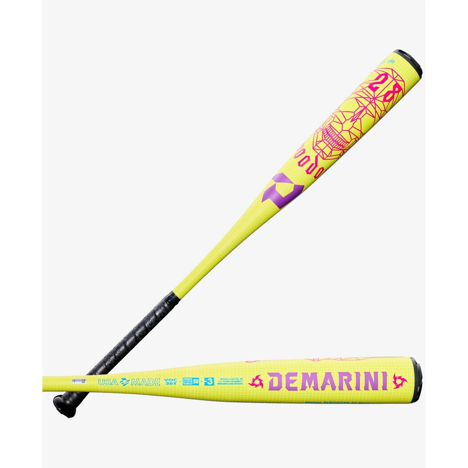 DeMarini Solar Yellow Voodoo® One (-3) BBCOR Baseball Bat (2026)