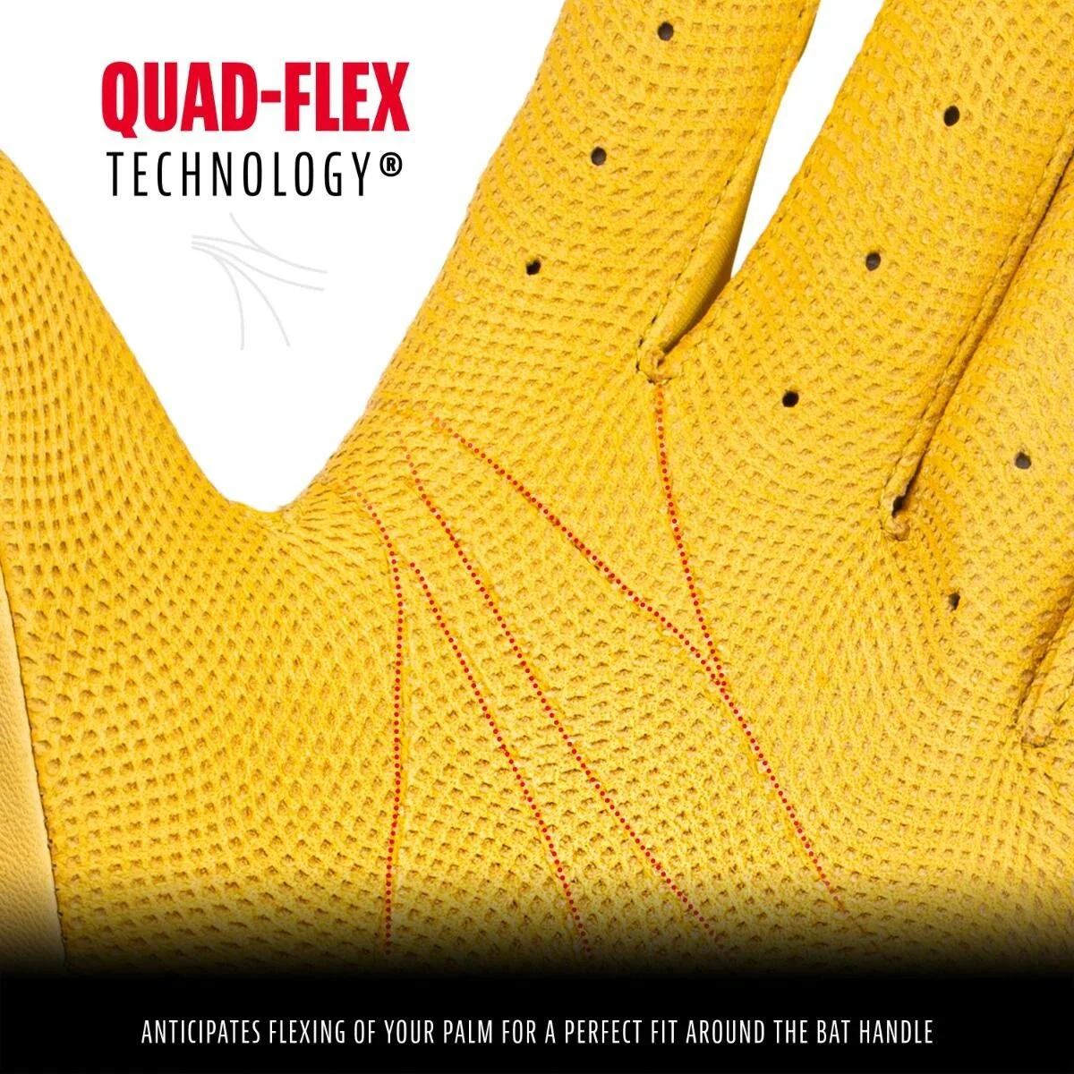 Franklin MLB CFX Pro Hi-Lite Baseball Batting Gloves - Yellow - Image 3