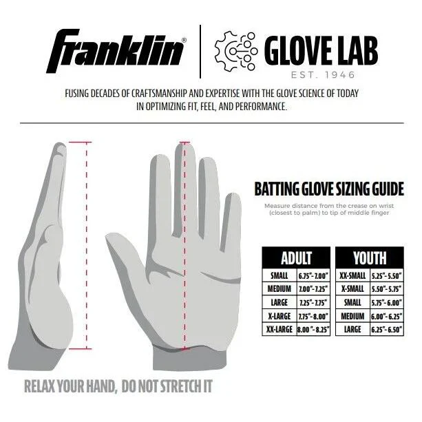 Franklin MLB Powerstap Chrome Senior Batting Gloves - Black - Image 4
