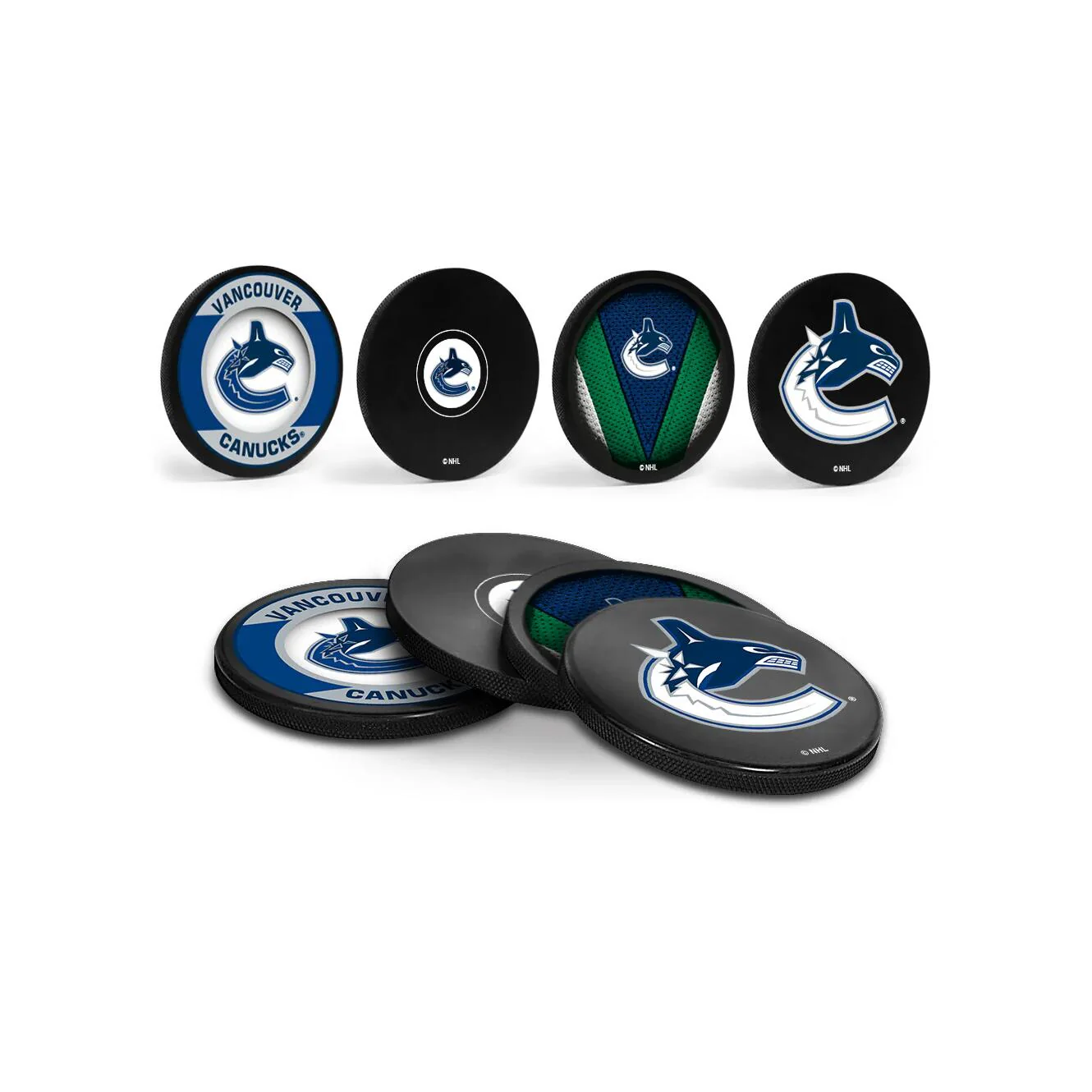 Inglasco NHL Puck Drink Coasters In Cube (4-Pack) - Vancouver Canucks - Image 2