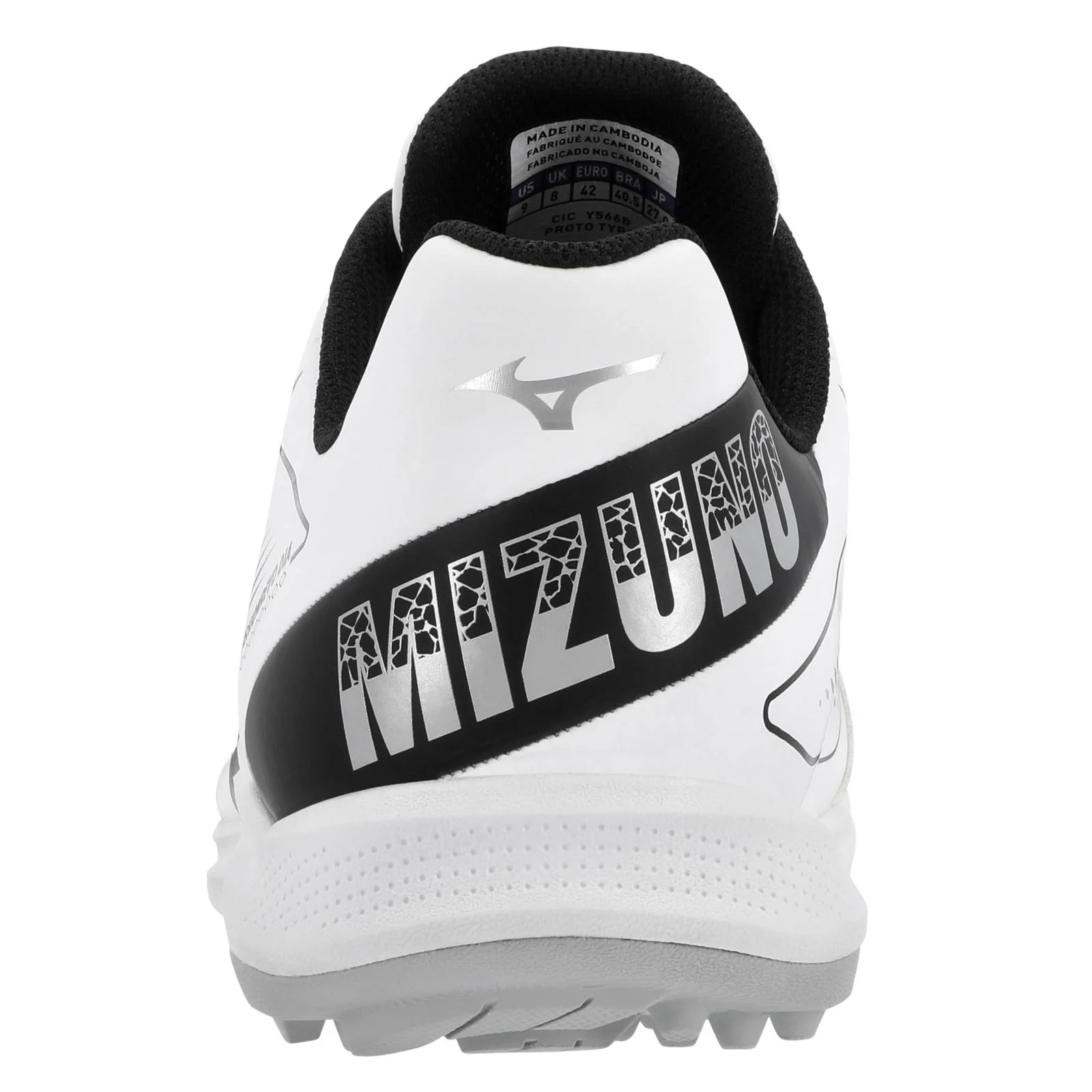 Mizuno Cushionrevo Diamond Men's Turf Baseball Shoes - Black/White - Image 3