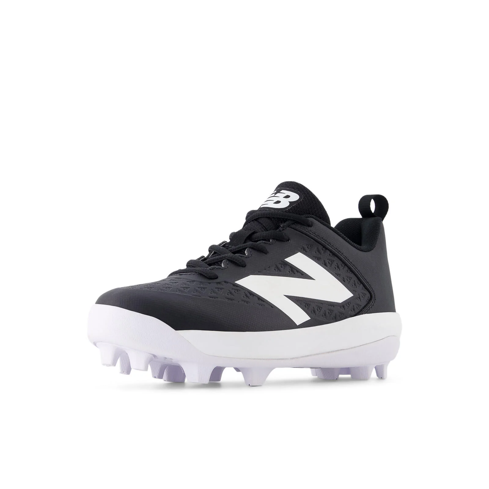 New Balance 4040 V8 Youth Rubber-Molded Baseball Cleats - Black/White - Image 3