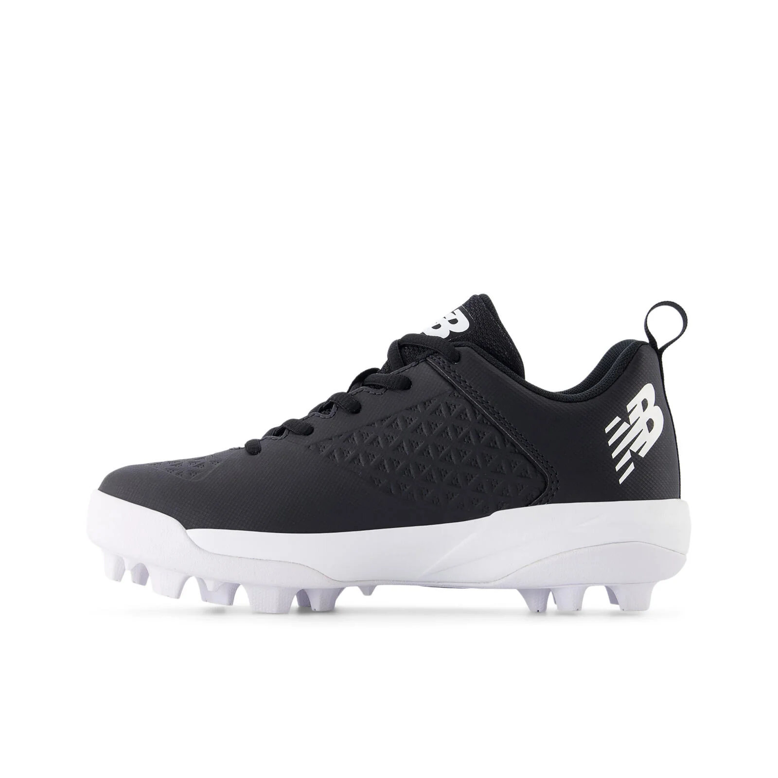 New Balance 4040 V8 Youth Rubber-Molded Baseball Cleats - Black/White - Image 4