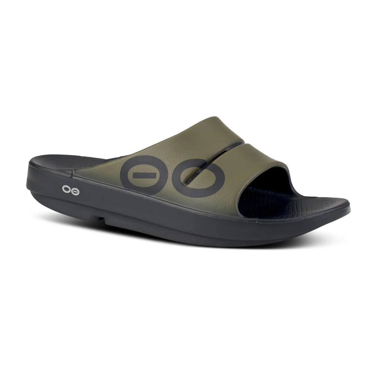 Oofos Ooahh Men's Sport Slide - Black/Tactical Green - Image 2