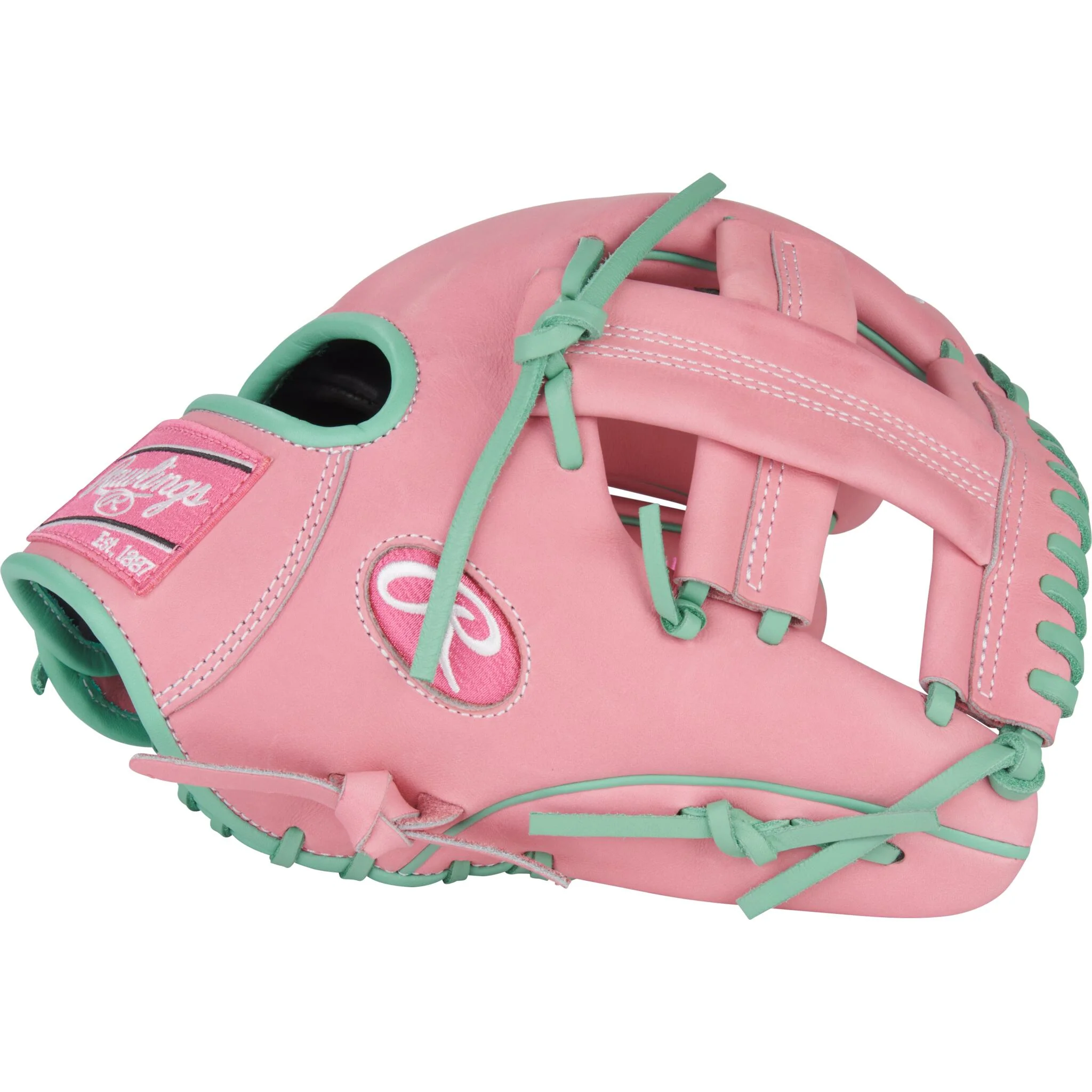 Rawlings Heart of the Hide 11.75" Baseball Glove - Pink/Mint - Right Hand Throw - Image 3