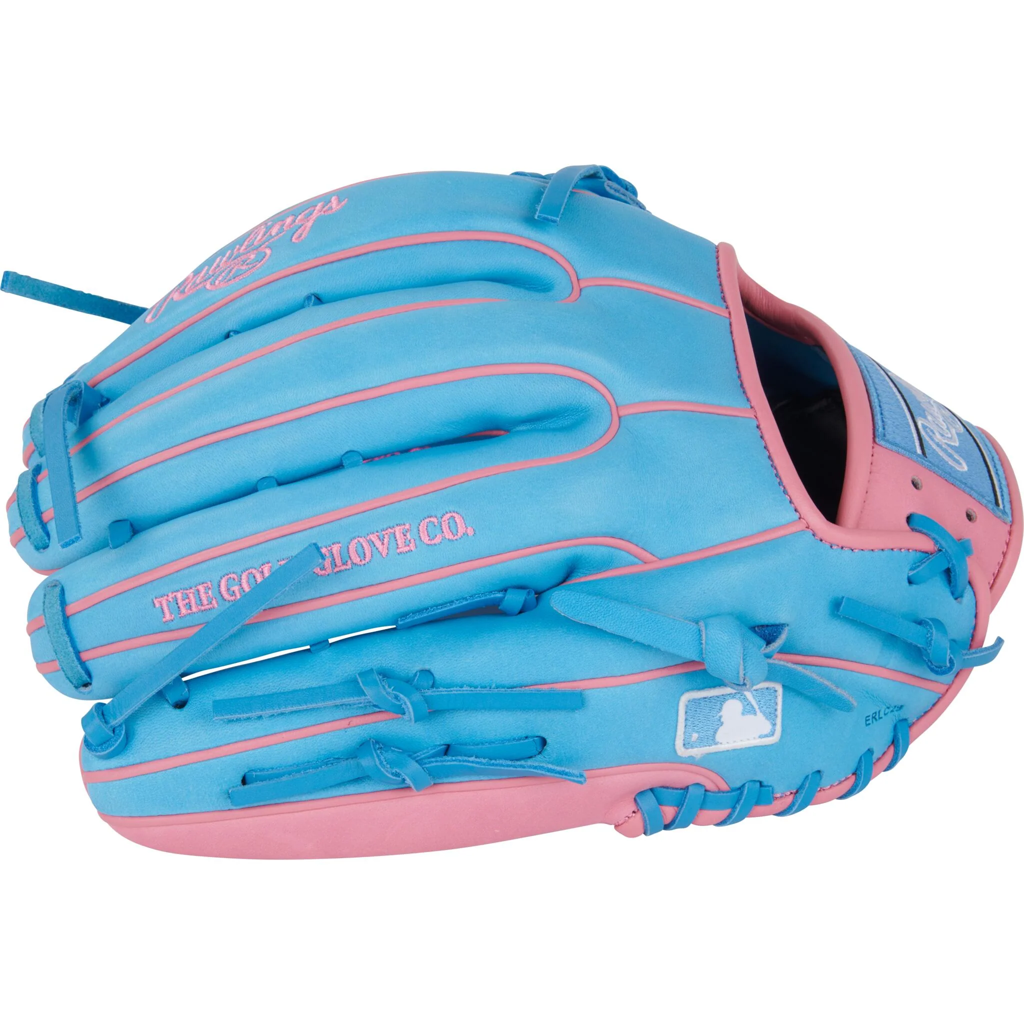 Rawlings Heart of the Hide 12.75" Baseball Glove - Columbia Blue/Pink - Right Hand Throw - Image 4