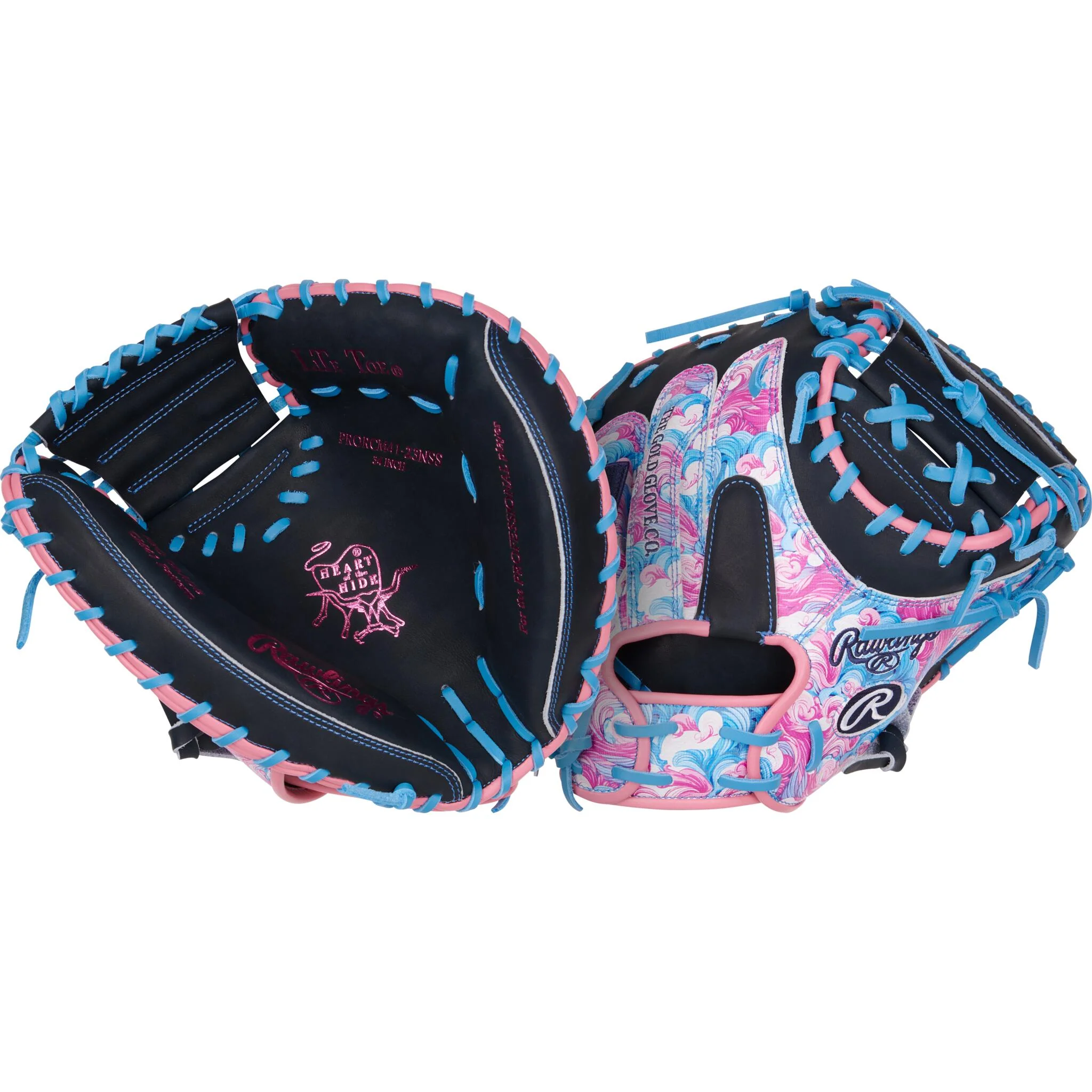 Rawlings Heart Of The Hide ColorSync 9.0 34" Catcher's Mitt (2025) - Navy/Swirl - Image 5