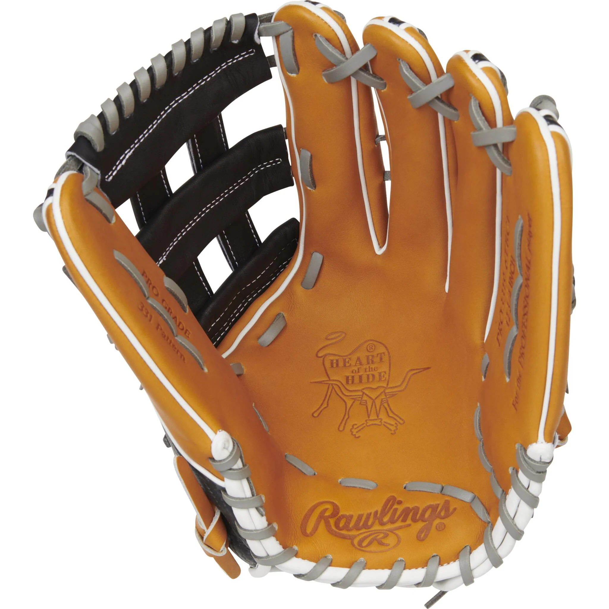 Rawlings Heart Of The Hide Hyper Shell 12.75" Baseball Glove - Black/Tan - Image 2