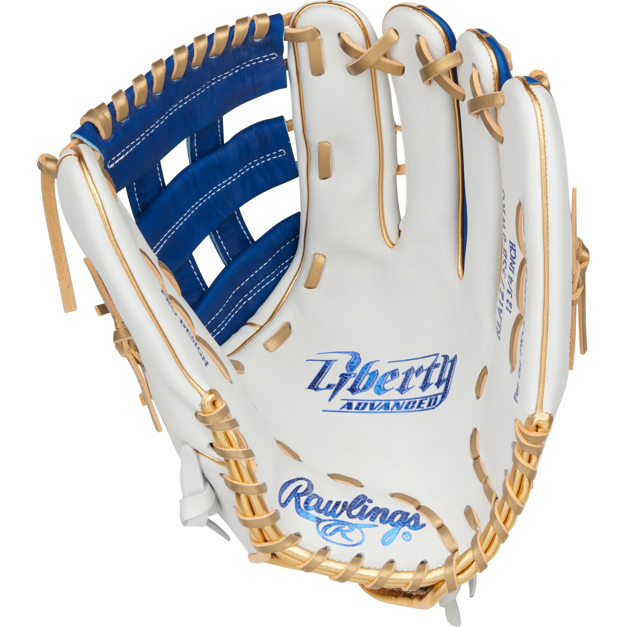 Rawlings Liberty Advanced 12.75" Fastpitch Softball Glove (2026) - White/Royal - Image 2