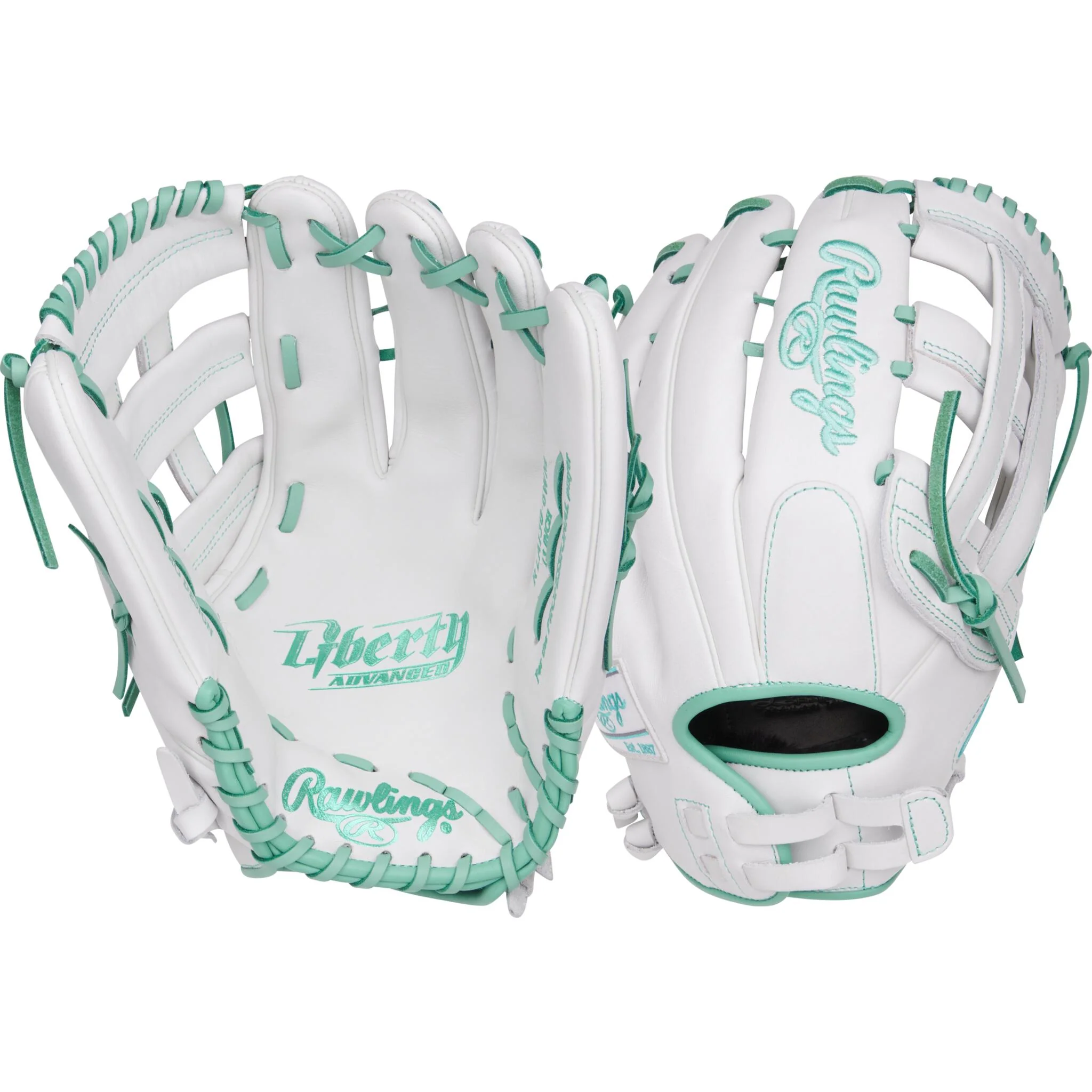 Rawlings Liberty Advanced 13" Fastpitch Softball Glove - White/Mint - Image 3