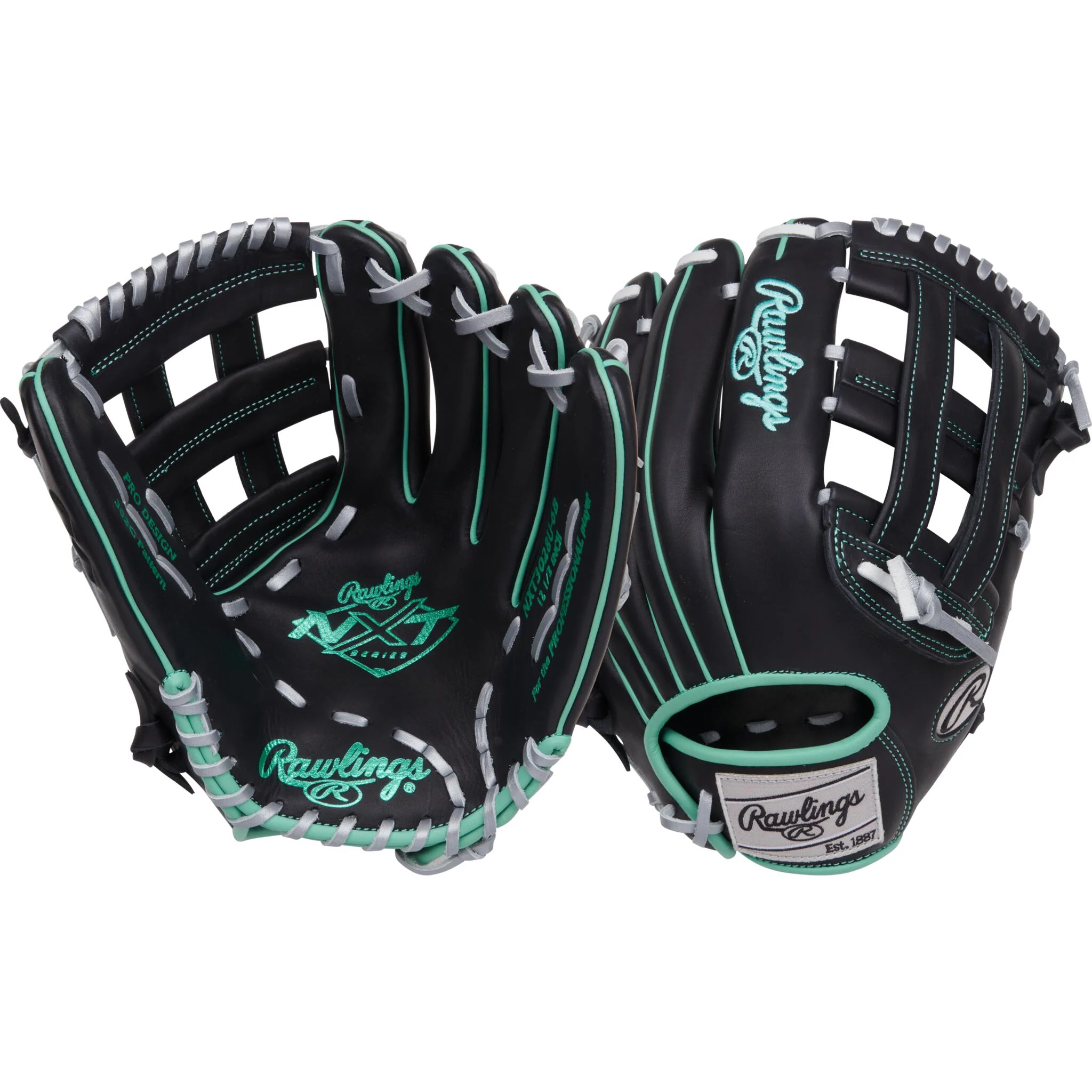 Rawlings NXT Series 12.5" Baseball Glove - Black/Mint - Image 3