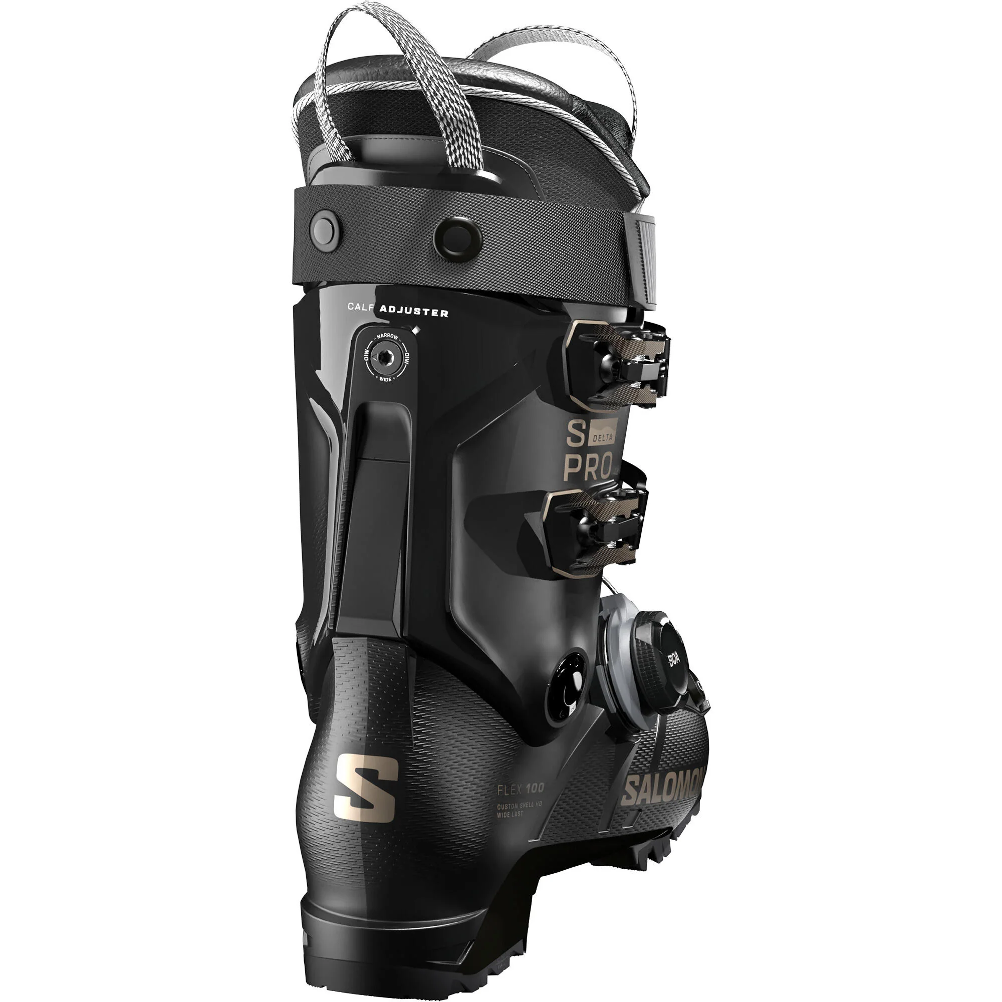 Salomon S/Pro Delta Boa 100 Men's Alpine Ski Boots - Black/Titanium - Image 3