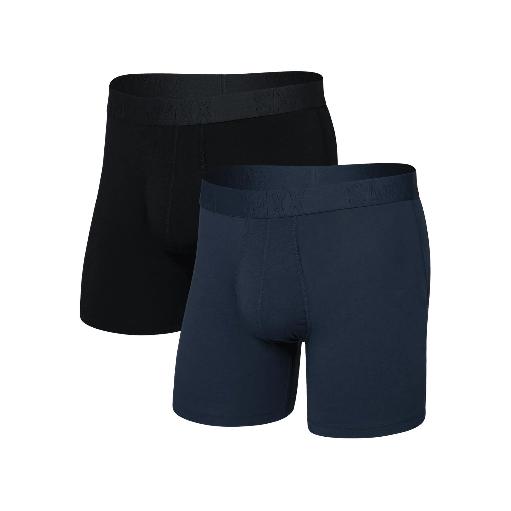 Saxx Droptemp Cooling Cotton Boxer Brief (2-Pack) - Dark Ink/Black