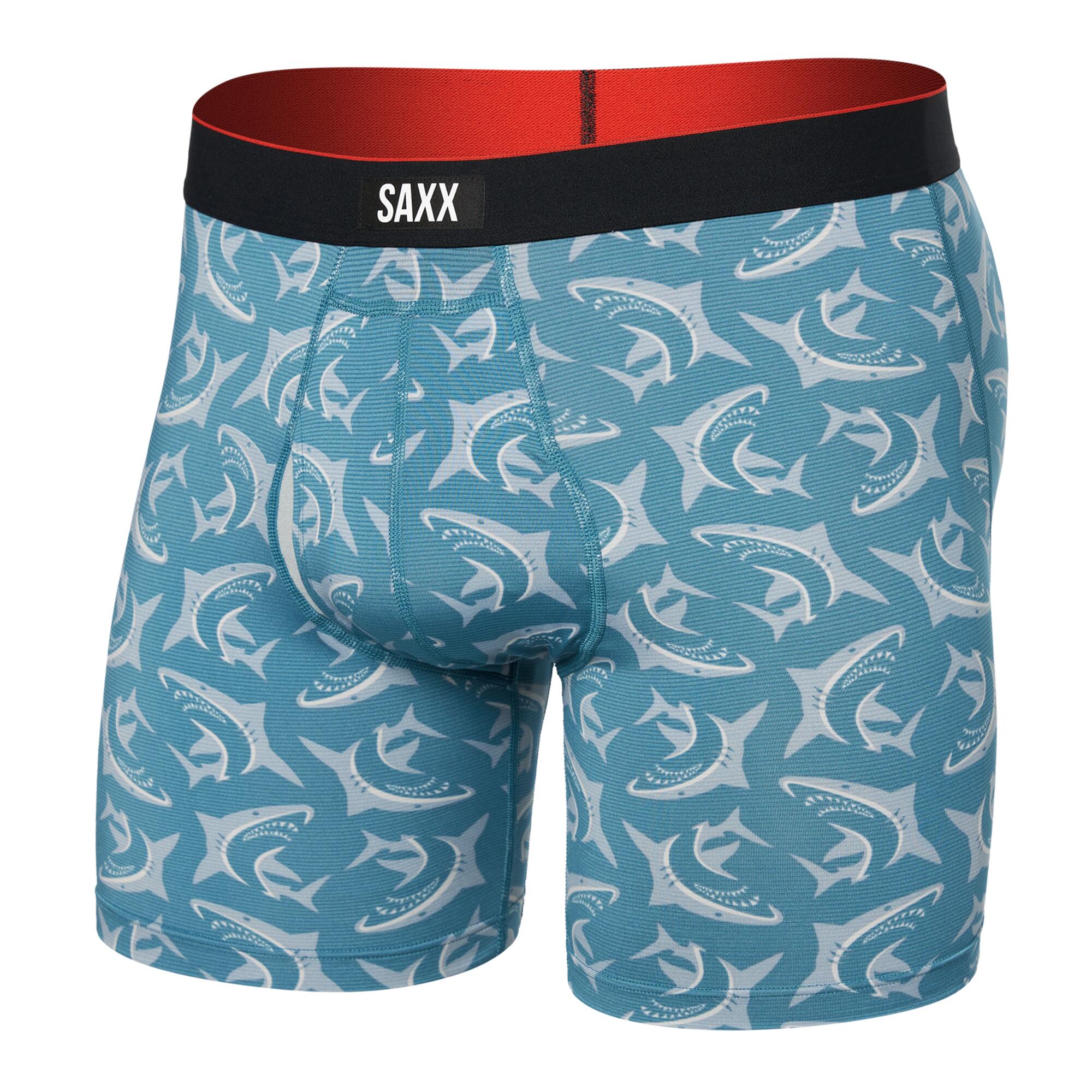 Saxx Multi-Sport Mesh Boxer Brief - Swimpress/Hydro Blue