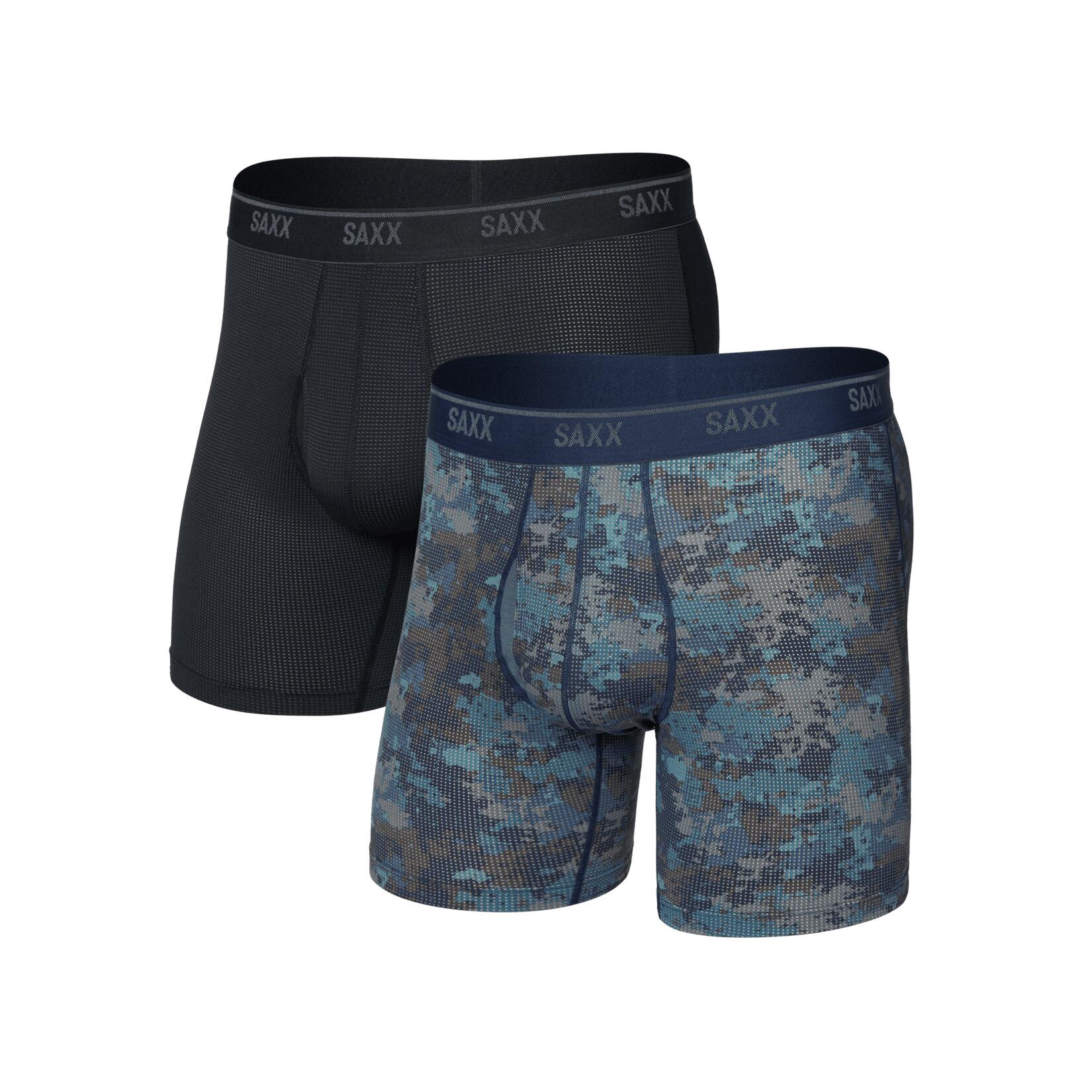 Saxx Quest Quick-Dry Mesh Boxer Brief (2-Pack) - Matrix Camo/Black