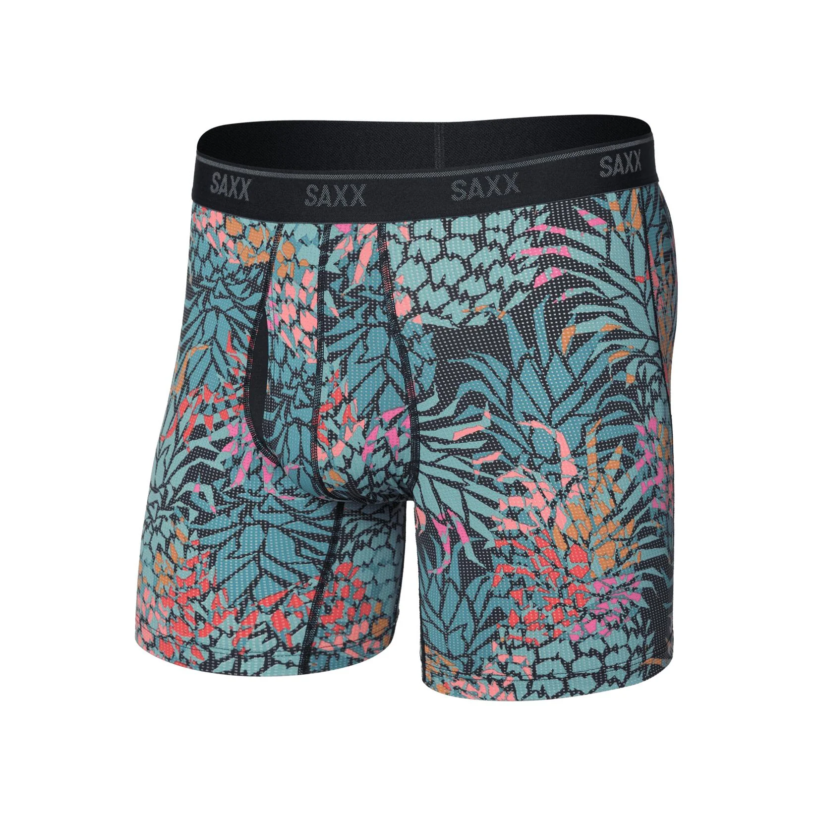 Saxx Quest Quick-Dry Mesh Boxer Brief - Pineapple Patch/Multi