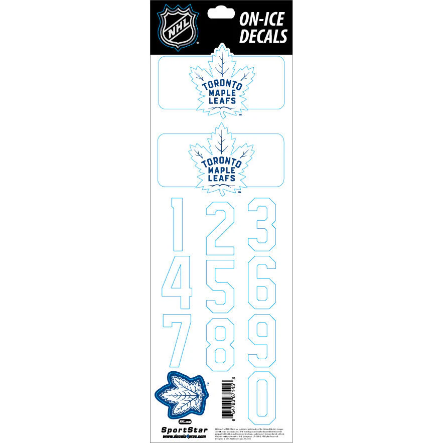 Sportstar NHL Helmet Decals - Toronto Maple Leafs