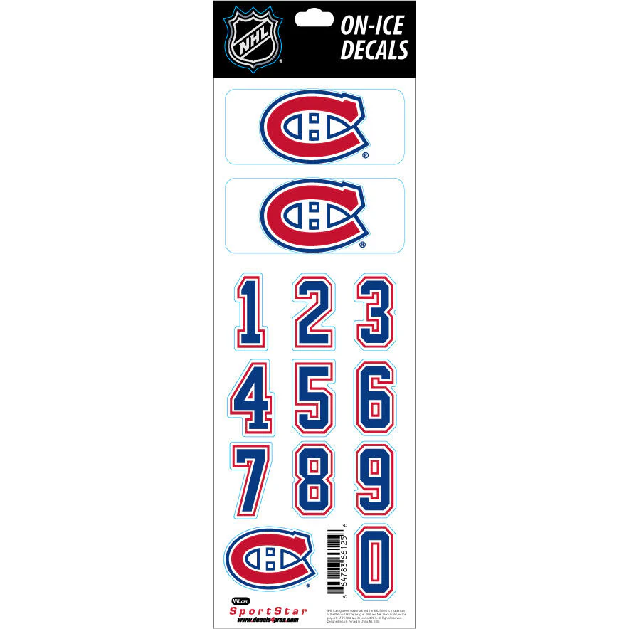 Sportstar NHL Helmet Decals - Montreal Canadiens