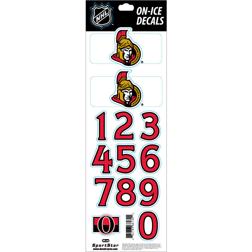 Sportstar NHL Helmet Decals - Ottawa Senators