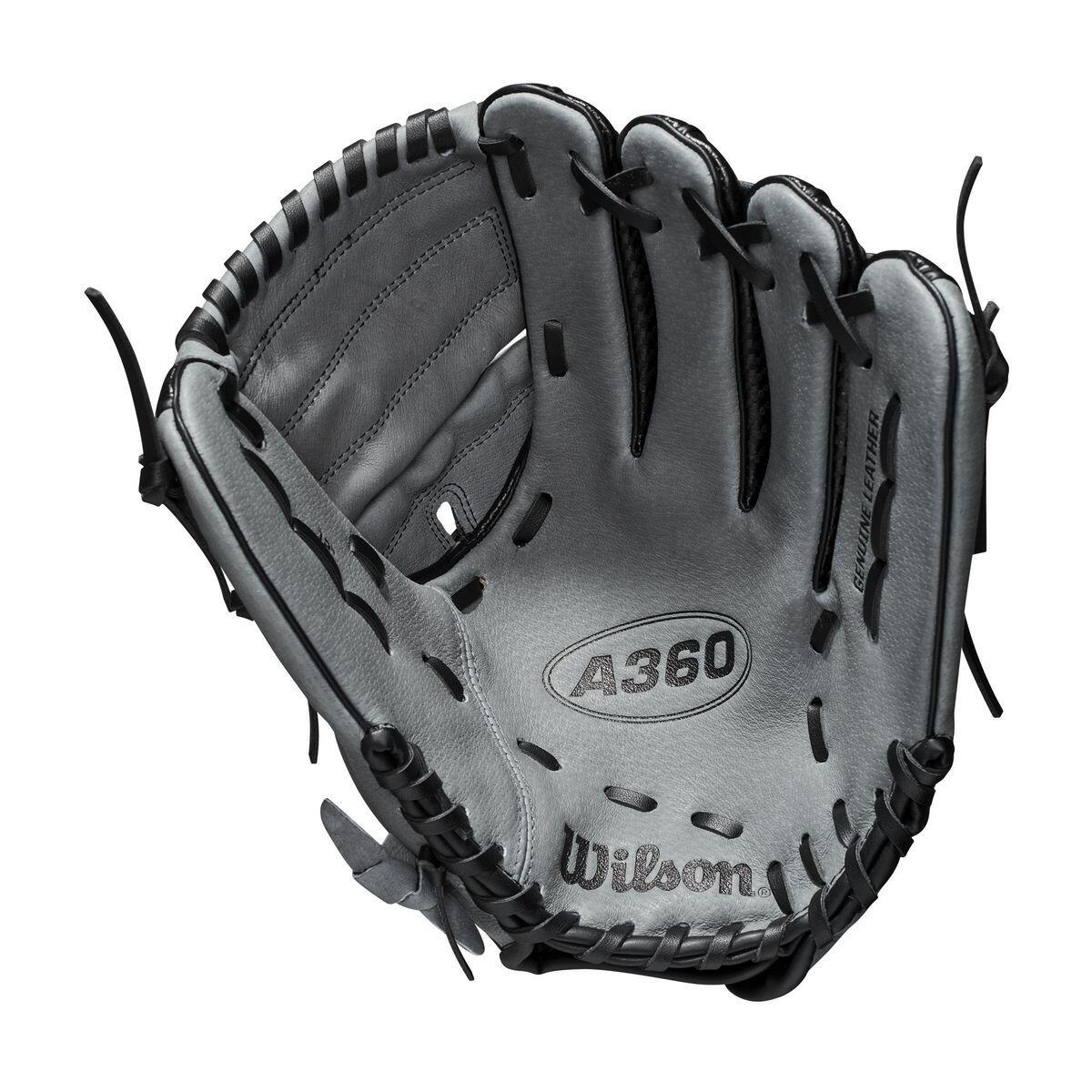 Wilson A360 12" Youth Baseball Glove - Black/Grey - Image 2