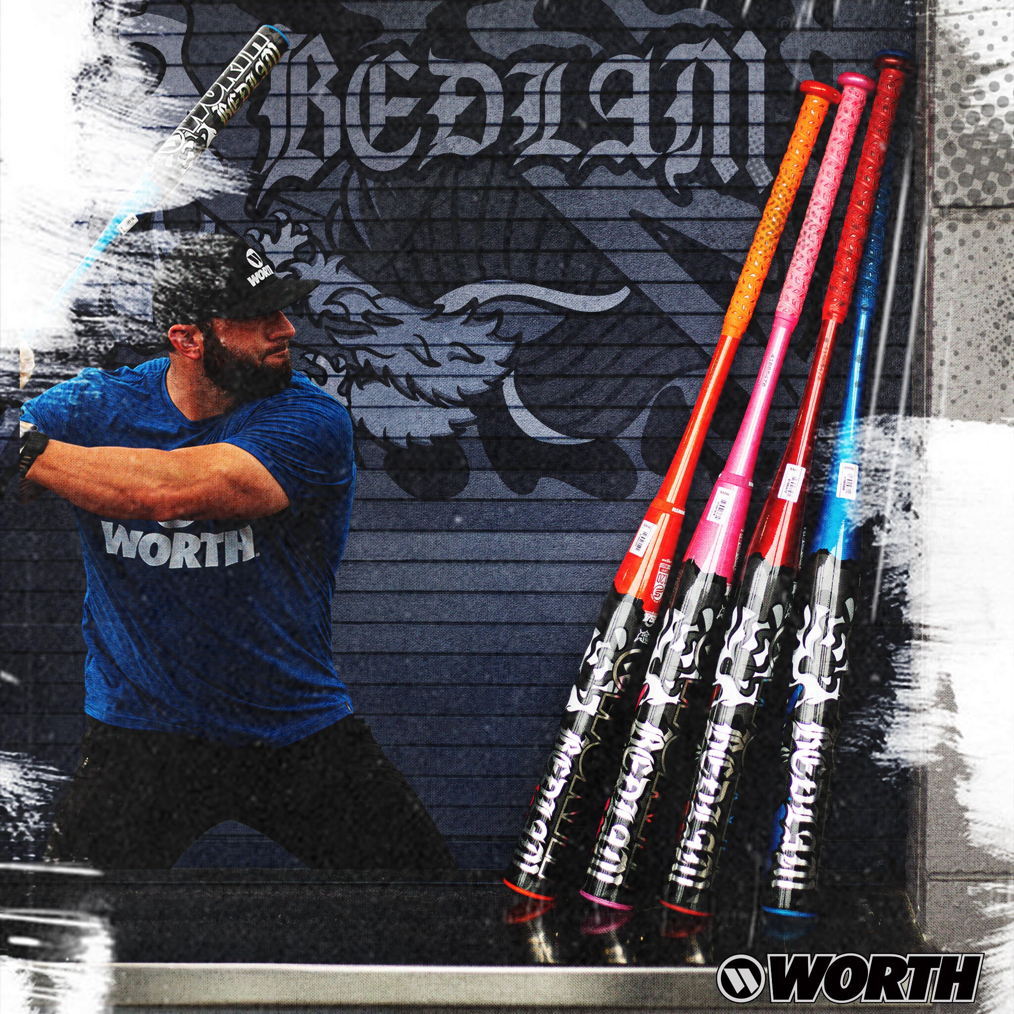 Worth Bedlam Phil Matte Signature USSSA 13" Balanced 1-Piece Slo-Pitch Bat (2025) - Image 3